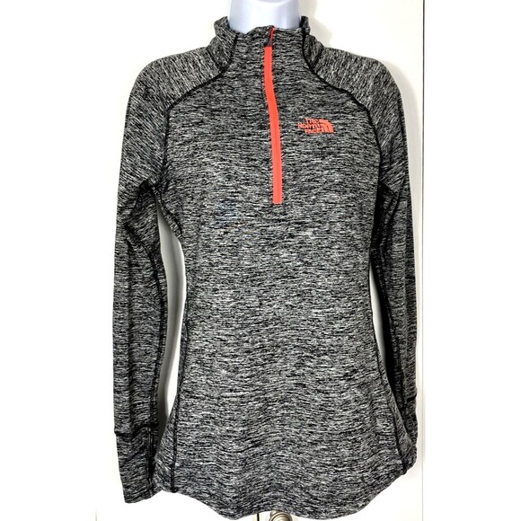 The North Face Tops - The North Face Fleece Pullover Womens Small Tangerine/Black Quarter Zip